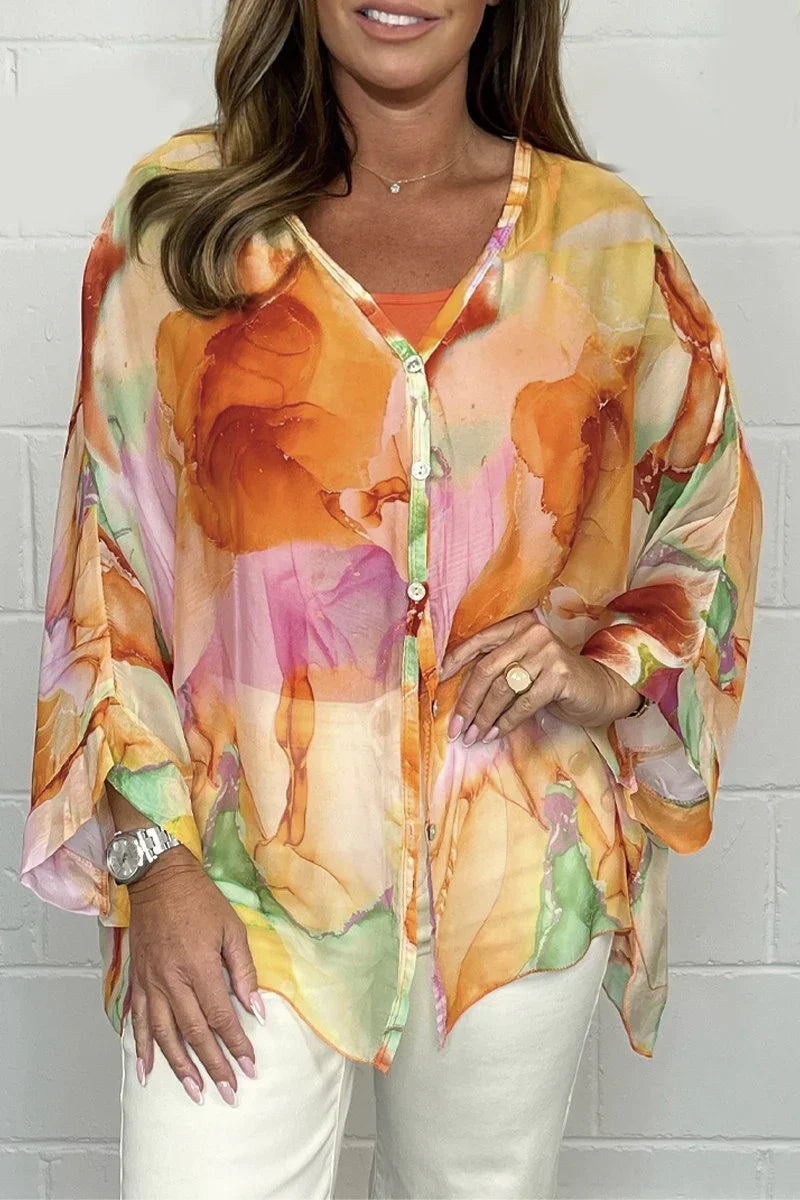 Premium-Bluse mit Blumenmuster