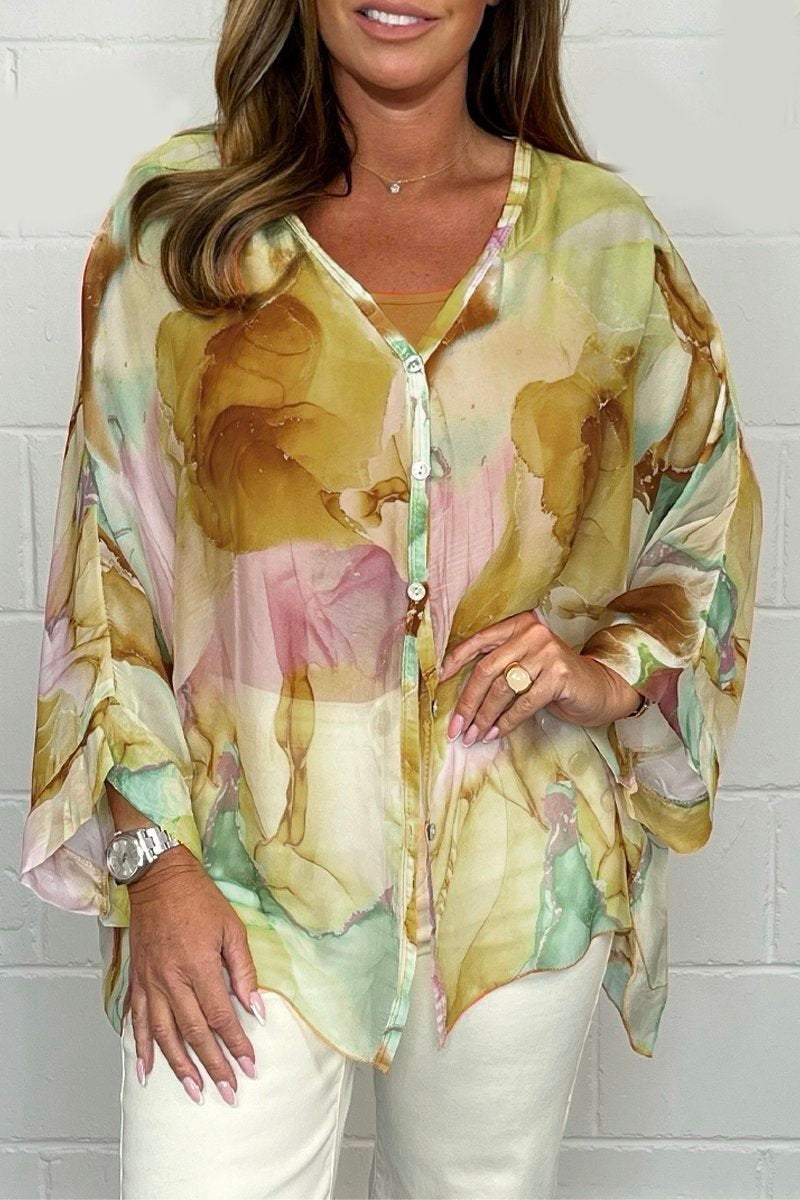 Premium-Bluse mit Blumenmuster
